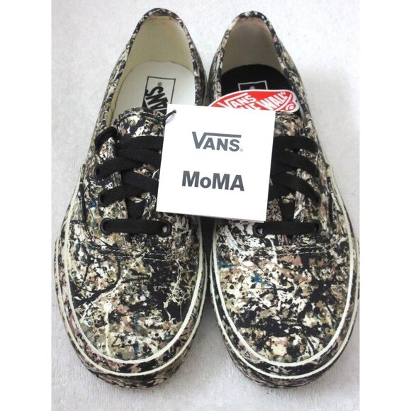 Vans x MoMA Women's Authentic Jackson Pollock Canvas Shoes Black Size 7 NIB - Picture 1 of 5